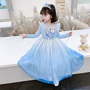 冰雪公主風洋裝-藍色 150cm