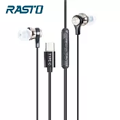 RASTO RS33 鈦金高感度Type-C磁吸入耳式耳機 黑