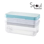 Seoul house 秒壓出冰雙層儲冰盒/製冰盒 天藍