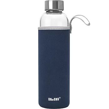 《IBILI》附套玻璃水壺(藍550ml) | 水壺 冷水瓶 隨行杯 環保杯