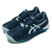 Asics 網球鞋 GEL-Resolution 8 D 女鞋 寬楦 藍 亞瑟膠 穩定 支撐 1042A097406