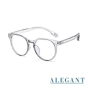 【ALEGANT】現代感秘境灰圓框輕量TR90光學框UV400濾藍光眼鏡