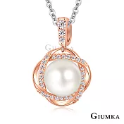 GIUMKA珍珠項鍊花朵造型 精鍍玫瑰金 玫瑰金色 禮物 母親節推薦 MN21018-3 45cm 玫金色