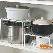 【iSFun】廚房收納＊鐵製碗盤水槽櫥下置物架/大號  白
