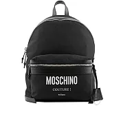 MOSCHINO Logo 尼龍口袋後背包 (黑色)
