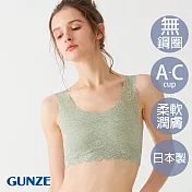 【日本GUNZE】日本製珍愛蕾絲無鋼圈內衣(TC4855-GRN) M 淺綠