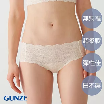 【日本GUNZE】日本製珍愛蕾絲無痕小褲(TC4870-WHT) M 牙白