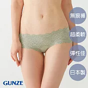 【日本GUNZE】日本製珍愛蕾絲無痕小褲(TC4870-GRN) L 淺綠