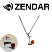 【ZENDAR】頂級天然沙丁紅珊瑚圓珠3-3.5mm字母銀色項鍊 字母L (227254)