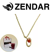 【ZENDAR】頂級天然沙丁紅珊瑚圓珠3-3.5mm字母金色項鍊 字母O (227257)