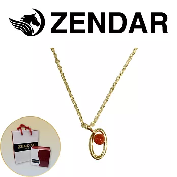 【ZENDAR】頂級天然沙丁紅珊瑚圓珠3-3.5mm字母金色項鍊 字母O (227257)