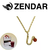 【ZENDAR】頂級天然沙丁紅珊瑚圓珠3-3.5mm字母金色項鍊 字母U (227263)