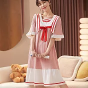 【Secret Lover】韓版粉色海軍領公主風 寬鬆版 可外穿居家服 睡衣SL22068 M  (45-55kgs)