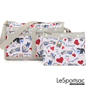 LeSportsac - Standard 雙口袋斜背包-附化妝包 (愛慕之心)
