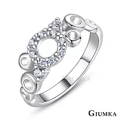 GIUMKA戒指尾戒 幸福泡泡 波浪造型女戒 精鍍正白K MR21002 2 銀色|美國圍2號