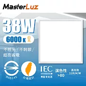 MasterLuz-38W輕鋼架平板燈 白光6000K(2入一組)
