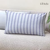 義大利La Belle《極簡線條》超COOL超涼感信封枕套--2入-藍x灰