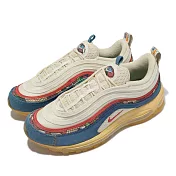 Nike 休閒鞋 Air Max 97 男鞋 女鞋 藍 紅 米白 子彈 氣墊 仿舊 奶油底 繪畫 DV1486-162