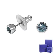 SWAROVSKI 施華洛世奇 Solitaire璀璨藍水晶圓形銀色耳環 5101342