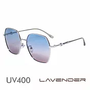 Lavender偏光太陽眼鏡 時尚混框 冰晶銀 J2107 C2