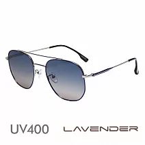 Lavender偏光太陽眼鏡 百搭紳士 黑銀框 藍粉漸層 J3216 C4