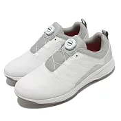 Skechers 高爾夫球鞋 Torque-Twist 男鞋 白 灰 防水 可拆式鞋釘 旋鈕鞋帶 54551WGRY