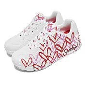 Skechers 休閒鞋 Uno-Spread The Love 女鞋 白 聯名 氣墊 愛心 插畫 155507WRPK