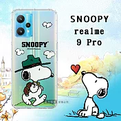 史努比/SNOOPY 正版授權 realme 9 Pro 漸層彩繪空壓手機殼 (郊遊)