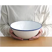【月兔印】日本製多功能琺瑯調理碗24cm/2.8L(復古藍)