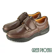 【GREEN PHOENIX】男 商務皮鞋 休閒皮鞋 通勤 全真皮 專利氣墊 台灣製 EU41 咖啡色