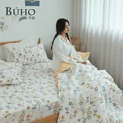 《BUHO》天然嚴選純棉單人二件式床包組 《沁語繁花》