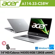 Acer 宏碁  Aspire  A114-33-C5BW 14吋 筆電(N4500/4G/128GB eMMC)