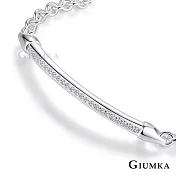 GIUMKA 簡約一字戀手鍊 925純銀手鏈 MHS06007 18 銀色白鋯
