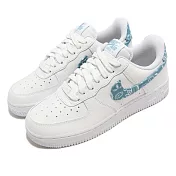 Nike 休閒鞋 Wmns Air Force 1 07 ESS 女鞋 白 藍 變形蟲 腰果花 DH4406-100