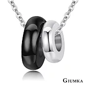 GIUMKA白鋼項鍊相伴戀人女生簡約短項鏈 交換禮物推薦 MN09010 45cm 黑/銀色