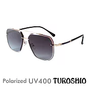 Turoshio 偏光高科技太空尼龍記憶鏡片太陽眼鏡 方狀飛官 黑金框 闇褐水晶 J8018 C5 贈鏡盒、拭鏡袋、多功能螺絲起子、偏光測試片