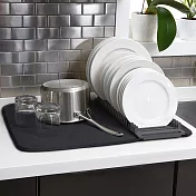 《Umbra》吸水墊+碗盤瀝水架(墨黑) | 餐具 碗盤收納架 流理臺架