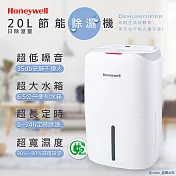 【Honeywell】20公升節能清淨除濕機(CF0.5BD20TT)高效/除溼/乾衣