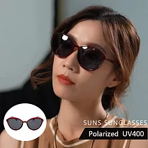 【SUNS】Polarized時尚簡約偏光太陽眼鏡 超輕量僅18g 男女適用 防眩光 抗UV400   紅框