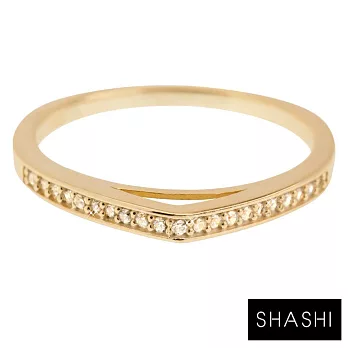 SHASHI 紐約品牌 Dagger 鑲鑽水滴戒指 925純銀鑲18K金 7