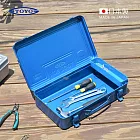【日本TOYO】T-360 日製扁型提把式鋼製工具箱(附分隔收納盒) (36公分/收納箱/手提箱)