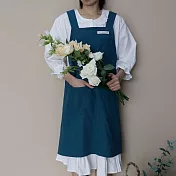日韓簡約棉麻廚房烘焙背心圍裙 深藍