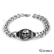 GIUMKA白鋼手鍊 骷髏頭圖騰造型 抗過敏鋼手鏈 個性潮男款 MH08004 23 銀色