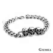 GIUMKA 白鋼手鍊 個性骷髏之魂手鏈 仿古刷黑處理 交換禮物推薦 MH08005 23 銀色