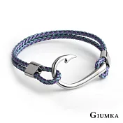 GIUMKA金屬鋼絲編織手環手鍊 鋼飾歐美海風魚鉤 個性潮流手飾 MH08023 20 B款藍/紫色