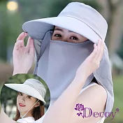 【Decoy】一帽多戴＊口面罩可拆全方位防曬遮陽帽  灰