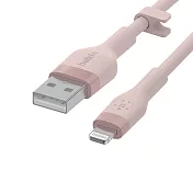 【Belkin】貝爾金 Flex USB-A to Lightning 傳輸線(1M) 粉