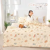 【DUYAN 竹漾】40支精梳棉雙人四件式鋪棉兩用被床包組 / 塗鴉遊戲 台灣製