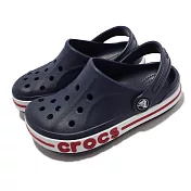 Crocs 洞洞鞋 Bayaband Clog K 深藍 紅 小朋友 中童鞋 4-7歲 布希鞋 207019410