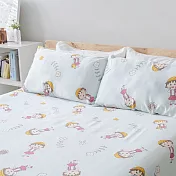 櫻桃小丸子100%天絲雙人床包枕套組 花漾朵朵